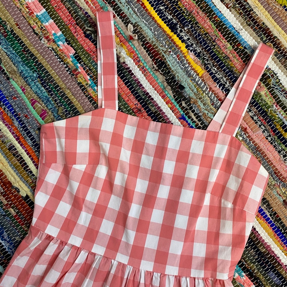 J. Crew Pink & White Sundress Size Extra Small